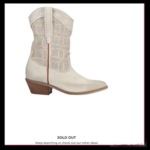 Made in Italy Cowgirl Ankle Boots Leather Upper Lining Perforated Design - 6.5 - Picture 4 of 13